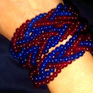 Ruby and Sapphire braided necklace